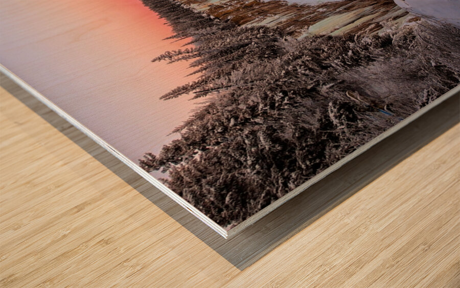 Cotton Candy Winter Gorge Wood print