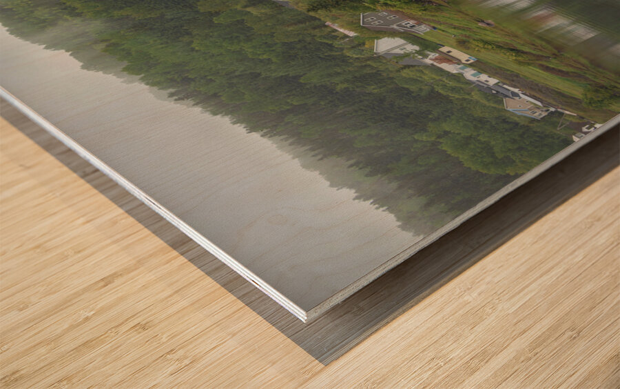 Foggy Spring Morning refections Wood print