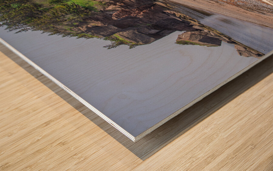 Indian Head rock and Cliffs Wood print