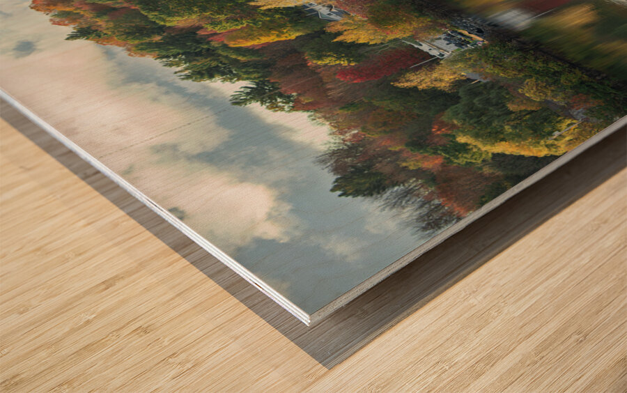 Newport Autumn Reflections Wood print