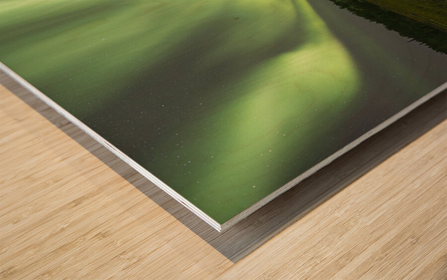 Prelude Lake Aurora Explosion Wood print