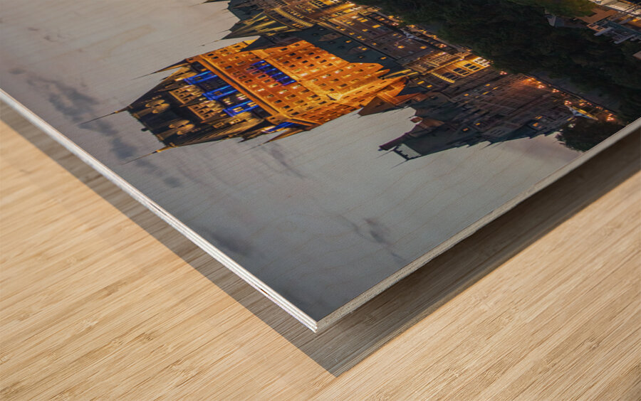 Magical Sunset glow of Quebec City Wood print