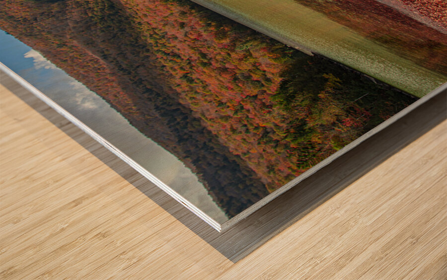 Lake Willoughby Autumn Reflections Wood print