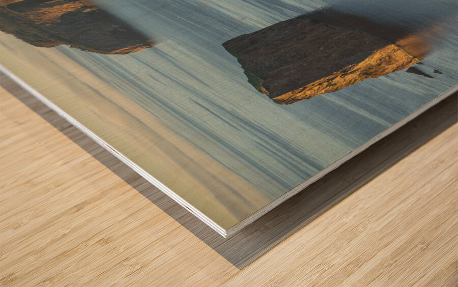 Sunrise overlook of Perce Rock Wood print