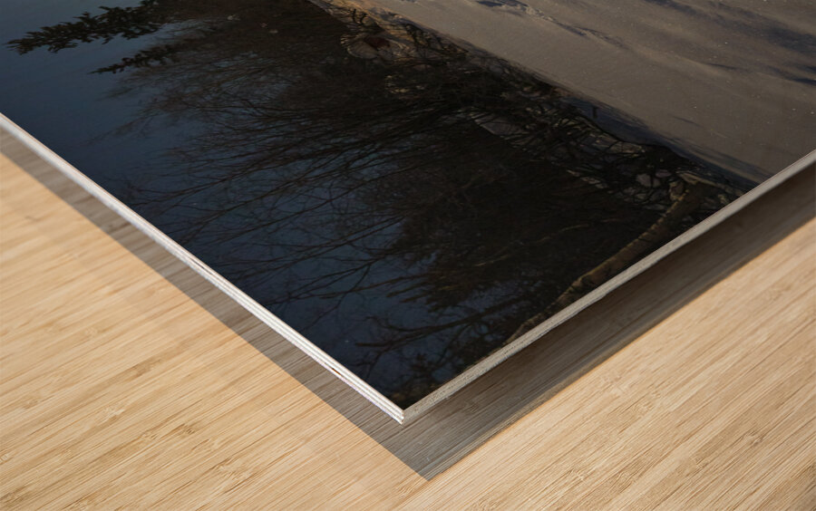 House boat Winter Sparkle Wood print