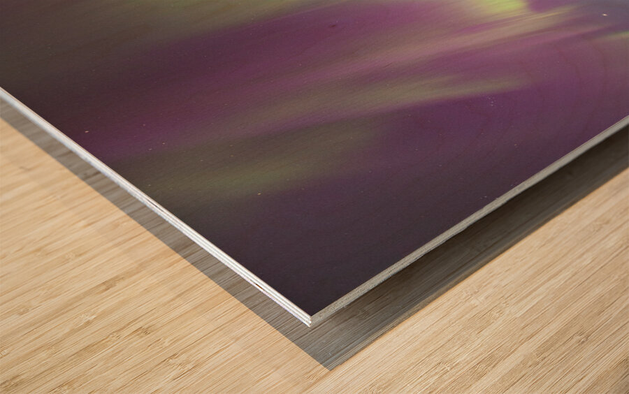 Houseboat Aurora Curtain Wood print