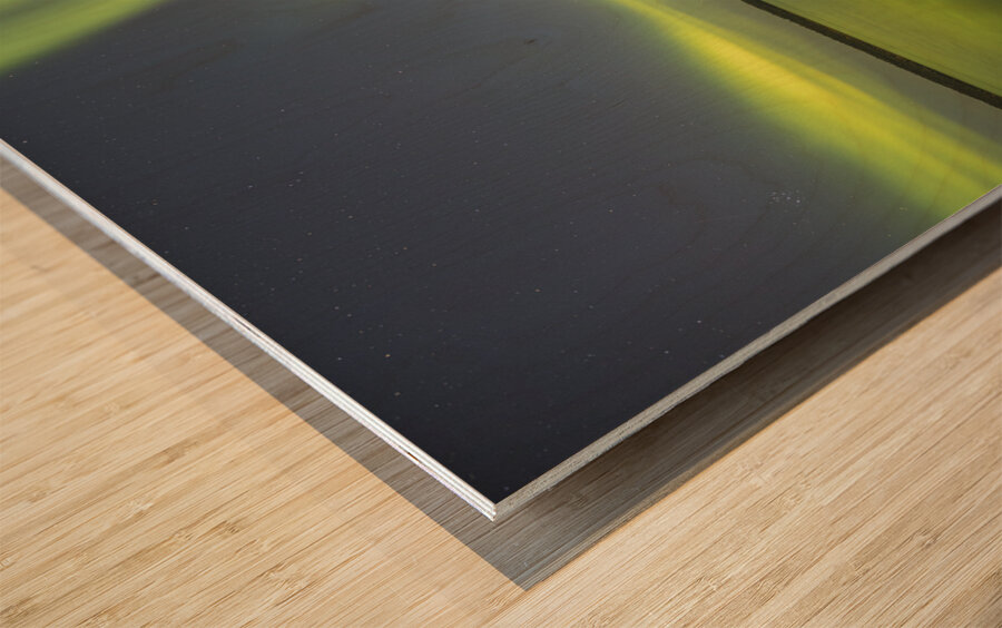 Yellowknife Aurora Reflections Wood print