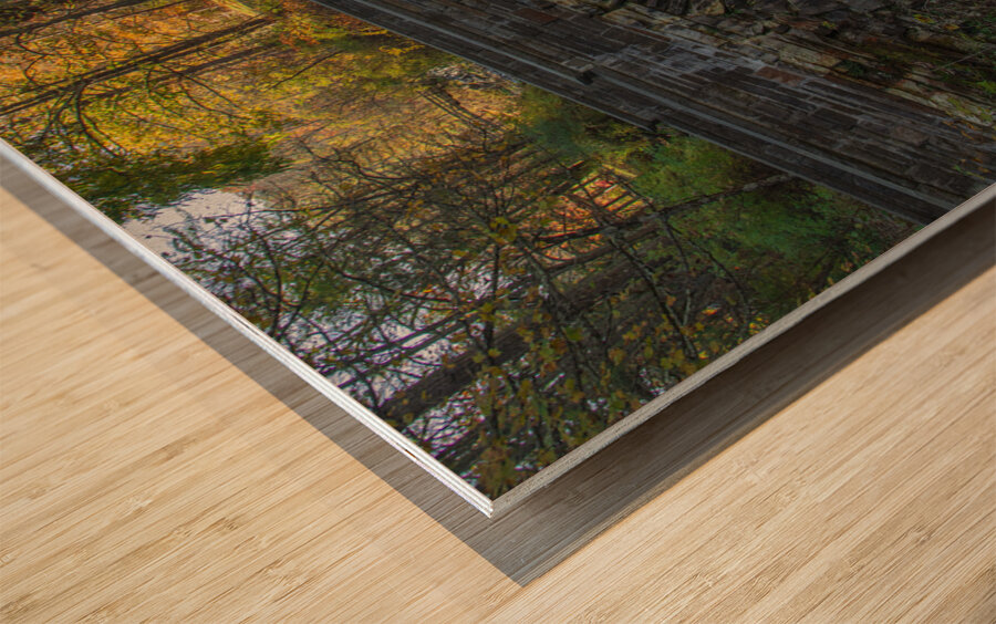 Old Stone Bridge Reflections Wood print