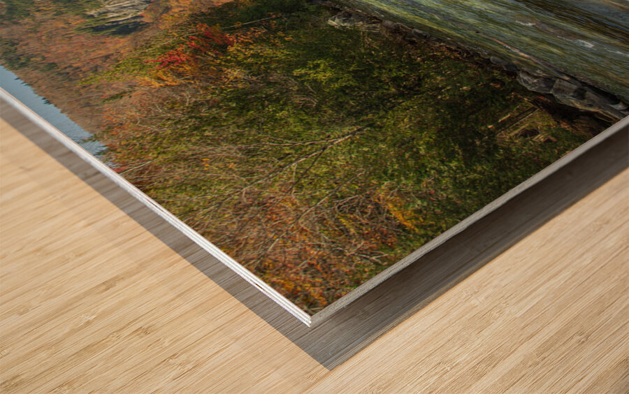 Lake Willoughby Autumn Crystal Waters Wood print