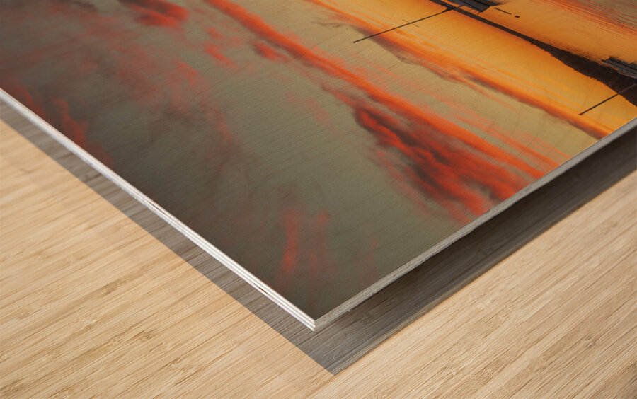 Sailing into the Summer Sunset  Wood print