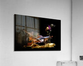 Violin and Books in Gold Acrylic Print