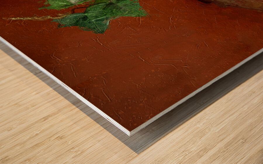 Fruit and Wine Painterly Wood print