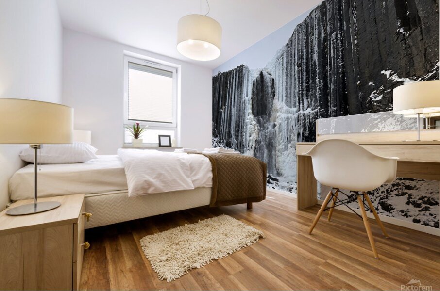 Icy Studlagil Waterfall Iceland Mural print