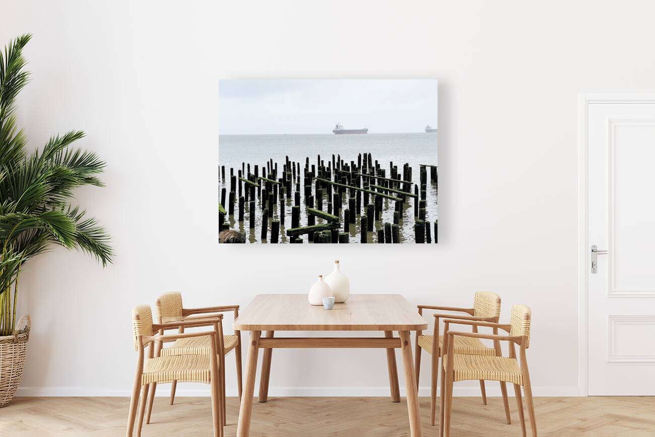 Pier Ruin in Astoria Oregon Reproduction