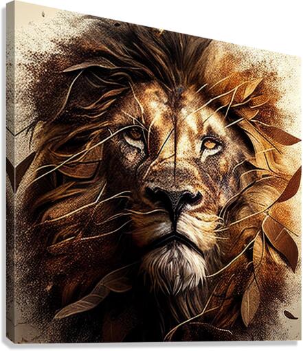 Twisted lion face Canvas Print