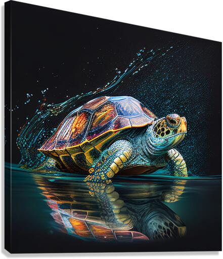 Turtle Watercolor painting Canvas Print