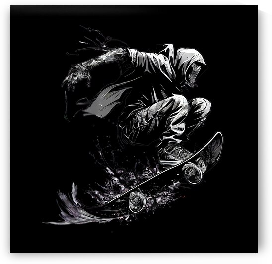 Skateboarders Drawings Line Art by Goldfishwallart