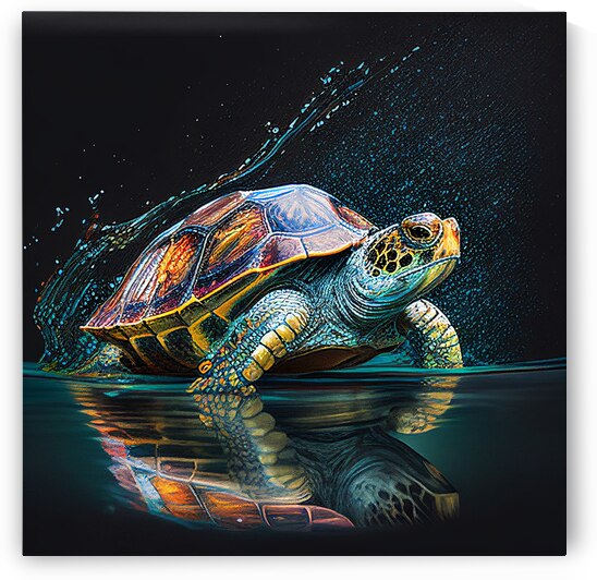 Turtle Watercolor painting by Goldfishwallart
