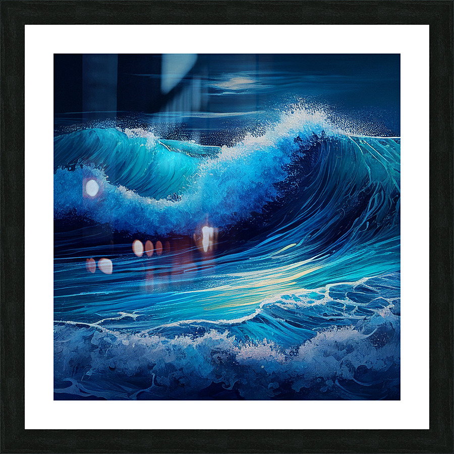 Blue Ocean Waves Picture Frame print