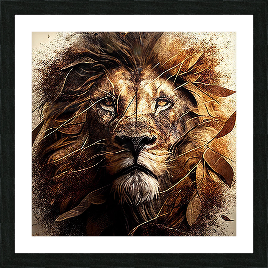 Twisted lion face Picture Frame print