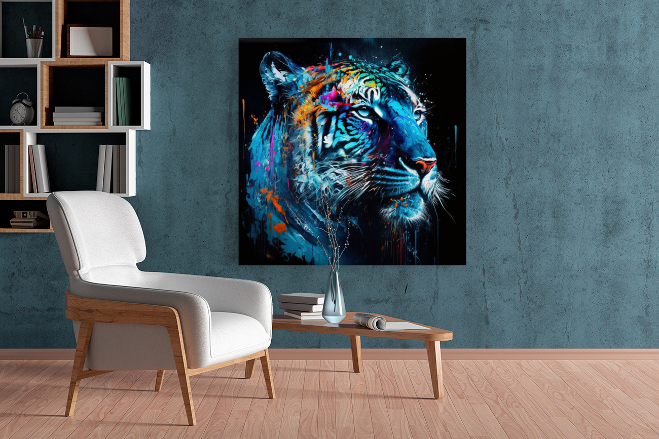 Blue and  black Tiger  Reproduction