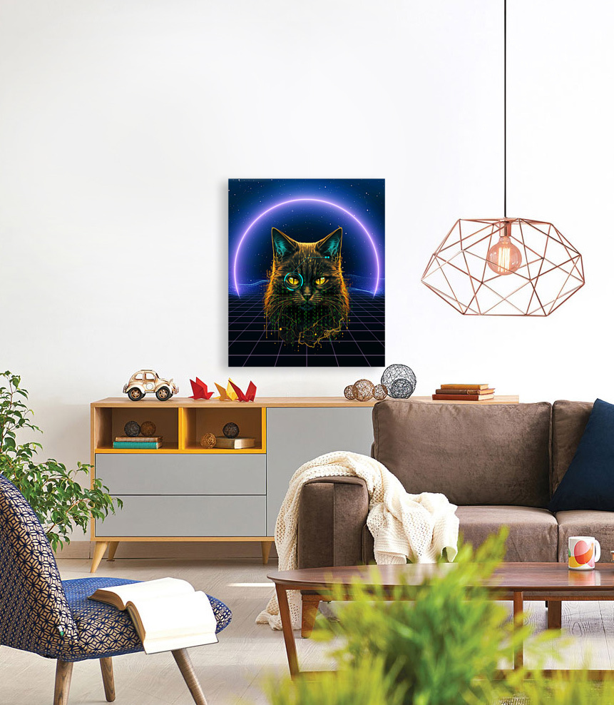 Hacker Cat Cyberpunk   Reproduction