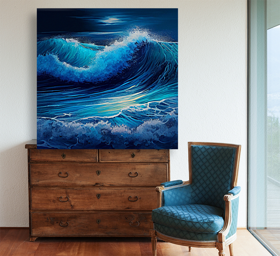 Blue Ocean Waves Reproduction