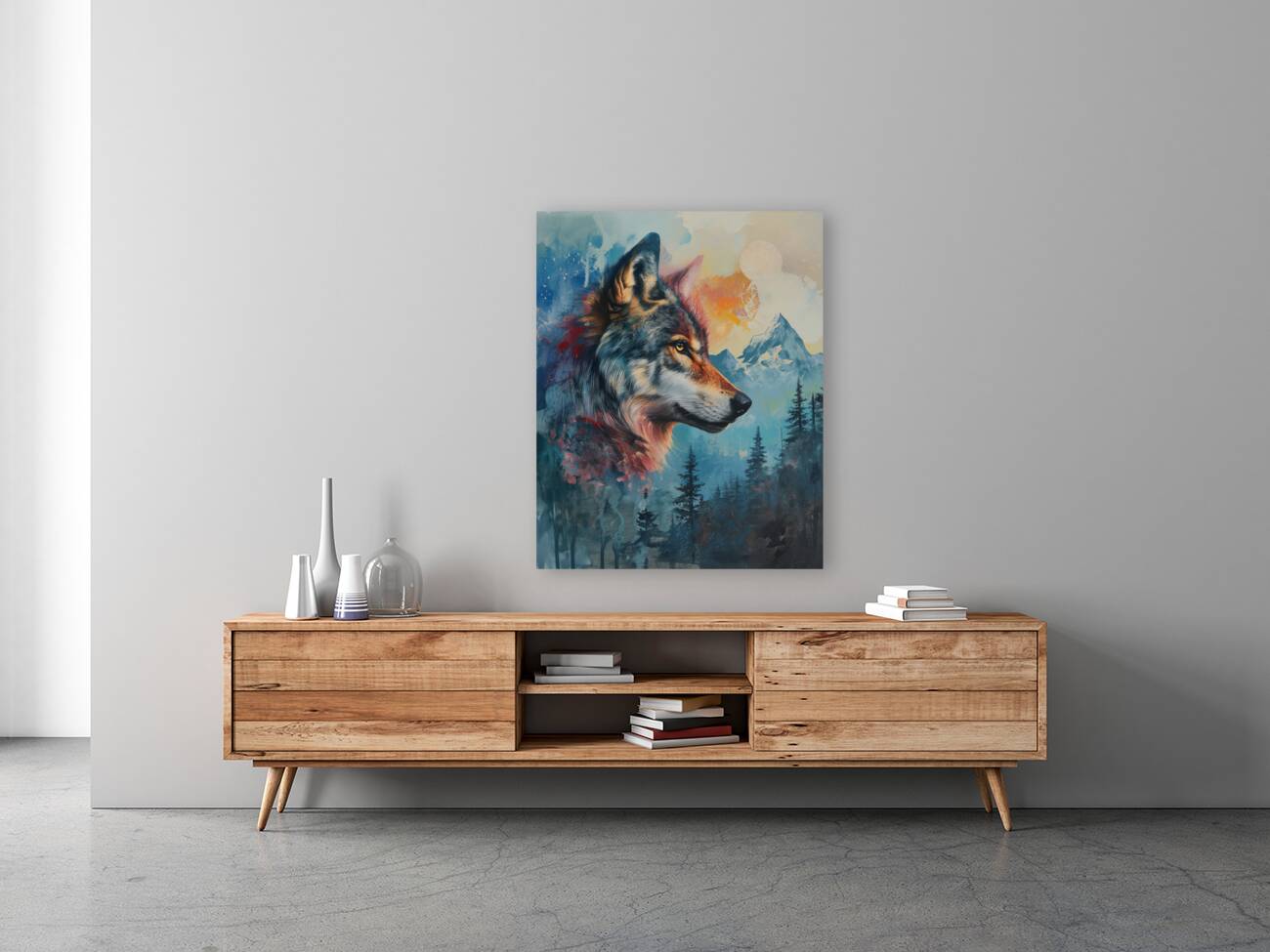 Wolf canvas wall art  Reproduction