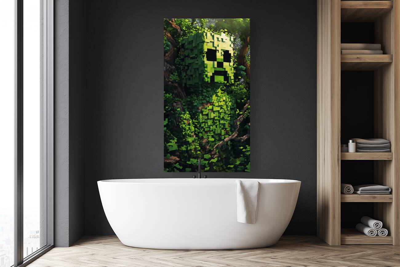 Minecraft Creeper portrait wall Art Reproduction