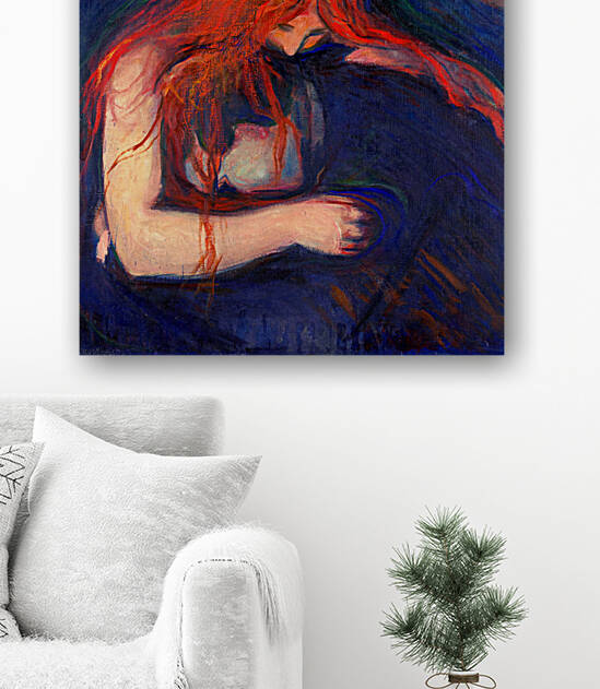 Love and Pain 1895 by Edvard Munch called Vampire by Goldfishwallart