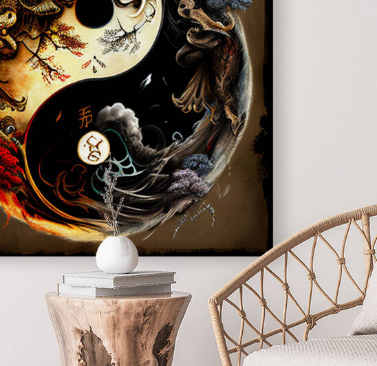 Yin And Yang feng shui painting by Goldfishwallart