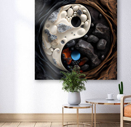 yin yang feng shui painting art  by Goldfishwallart