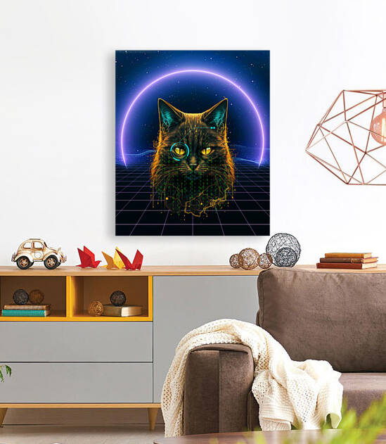 Hacker Cat Cyberpunk   by Goldfishwallart