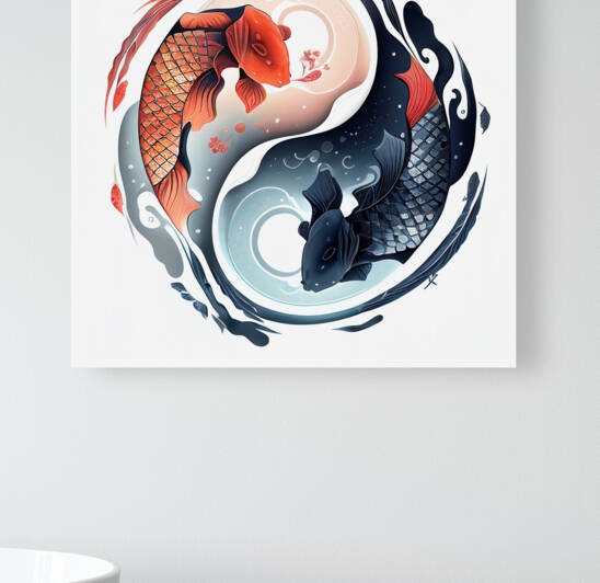  Tui And La Koi Fish Yin And Yang  by Goldfishwallart
