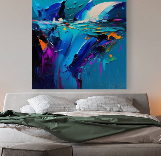 Absract Blue ocean by Goldfishwallart