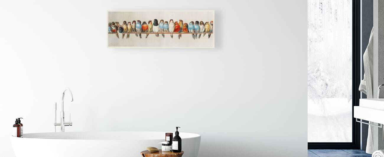 A Perch of Birds vintage illustration wall art  by Goldfishwallart