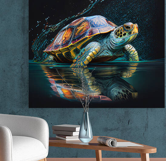 Turtle Watercolor painting by Goldfishwallart