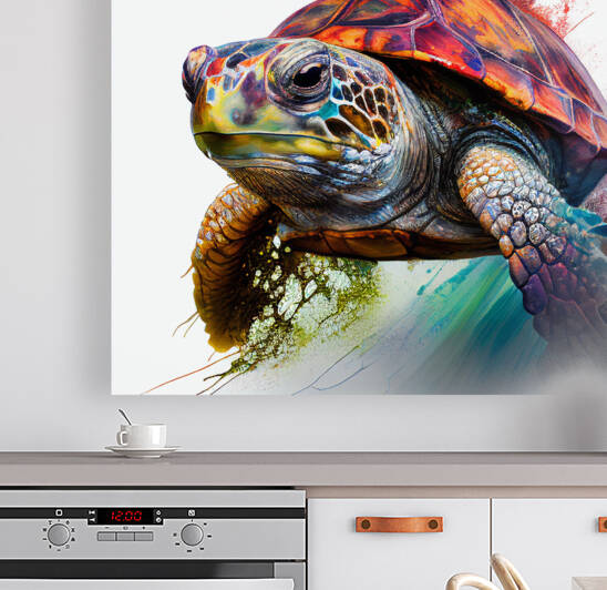 Magical turtle art water color magical turtle painting by Goldfishwallart