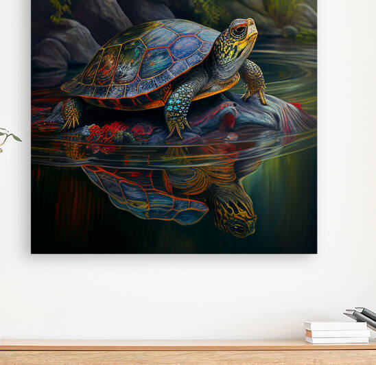 Magical turtle oil painting turtle painting Art Magical by Goldfishwallart