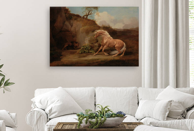George Stubbs Horse Frightened by a Lion by Goldfishwallart