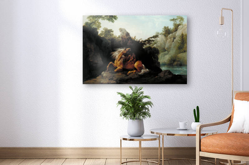 George Stubbs-Horse Devoured by a Lion by Goldfishwallart