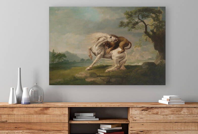 George Stubbs A lion attacking a horse by Goldfishwallart