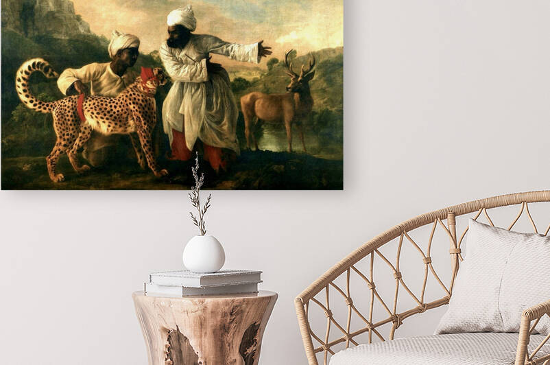 Cheetah and Stag with Two Indians George Stubbs by Goldfishwallart