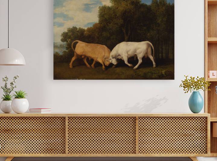 Bulls Fighting-George Stubbs  by Goldfishwallart