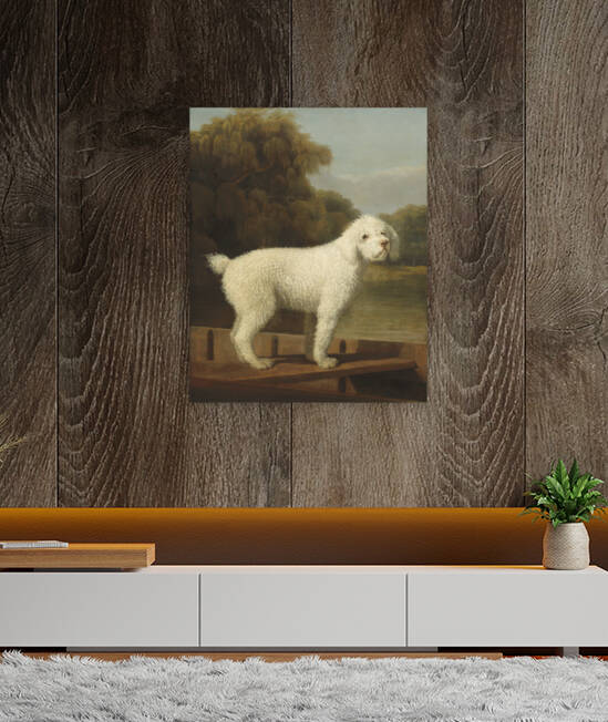  White Poodle in a Punt by George Stubbs by Goldfishwallart