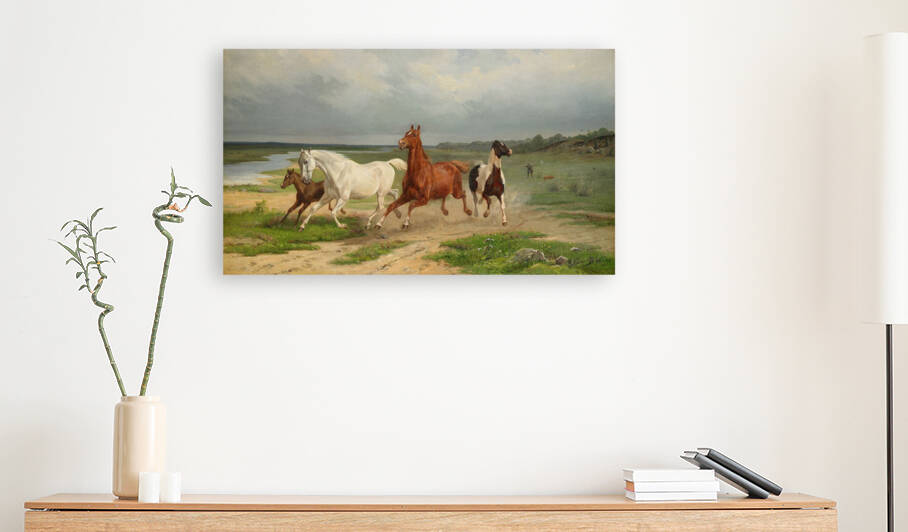 Swedish Flyende hastar by Arvid Fredrik Lonnroth 1877 by Goldfishwallart