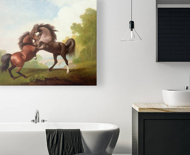  Fighting Stallions by George Stubbs 1791 by Goldfishwallart