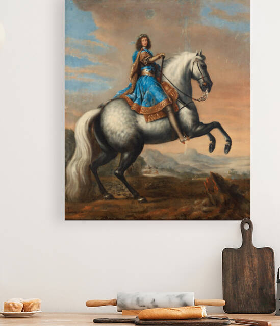 King Charles XI of Sweden riding a horse by  David Klocker Ehrenstrahl 17th century by Goldfishwallart