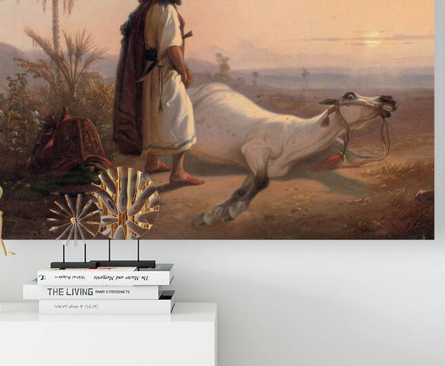 An Arabic horseman and his horse by Raden Sarief Bustaman Saleh -  1843 by Goldfishwallart