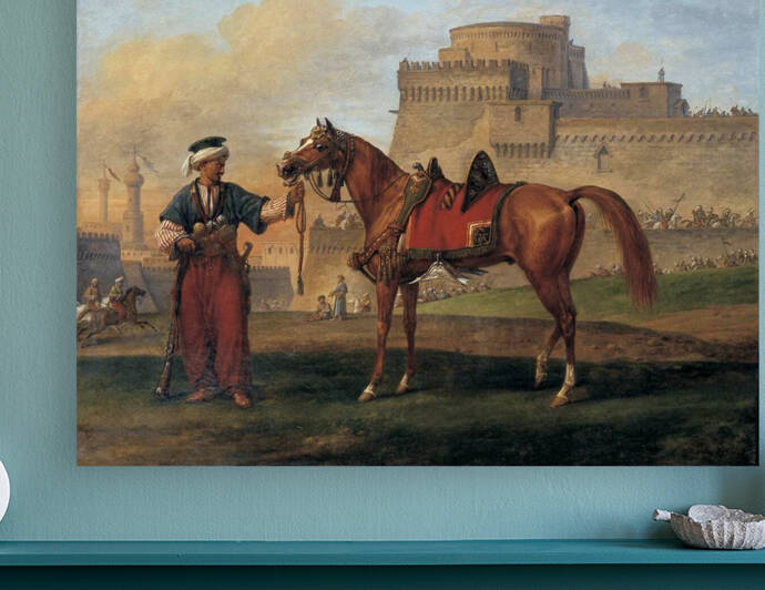 A Mameluk Leading His Horse by  Carle Vernet - second half of 18th century by Goldfishwallart